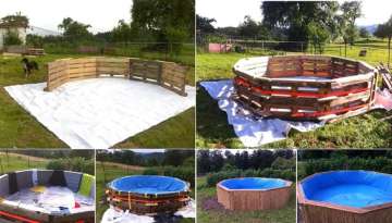 Make A Beautiful Swimming Pool With 10 Old Pallets And $80 WOW!